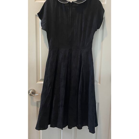 Unique Vintage Jana Black swing dress Polka Dot Bow 1950s Sz 1X #48 - Picture 6 of 11